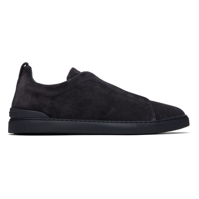 Zegna Triple Stitch Sneakers Full Navy Suede