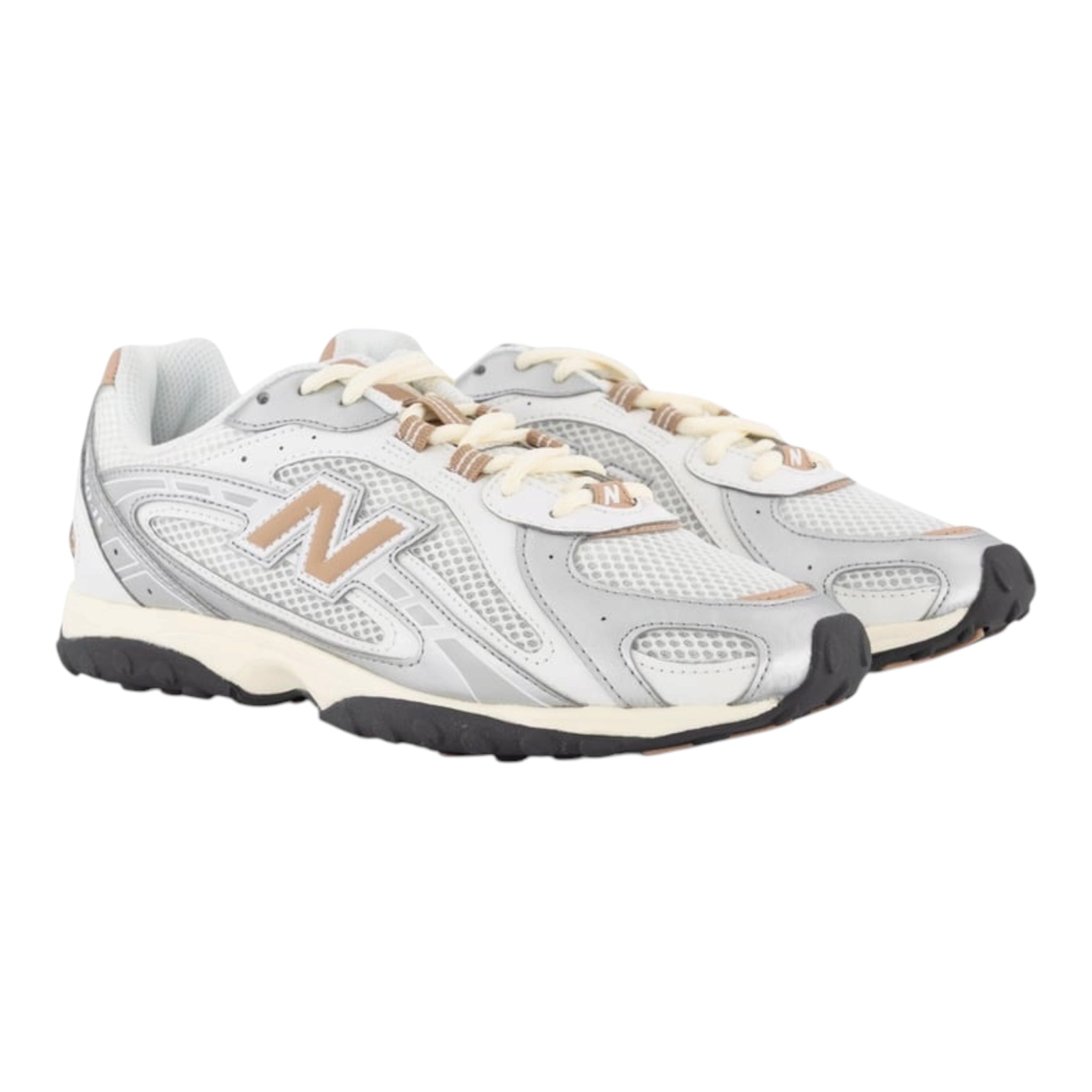 New Balance 204L sneaker in the silver metallic and flat taupe colorway