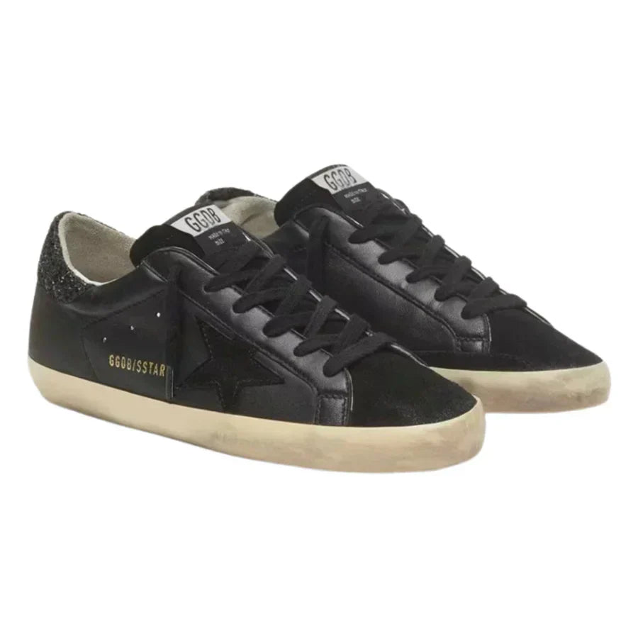 Golden Goose Superstar – Black Glitter Heel