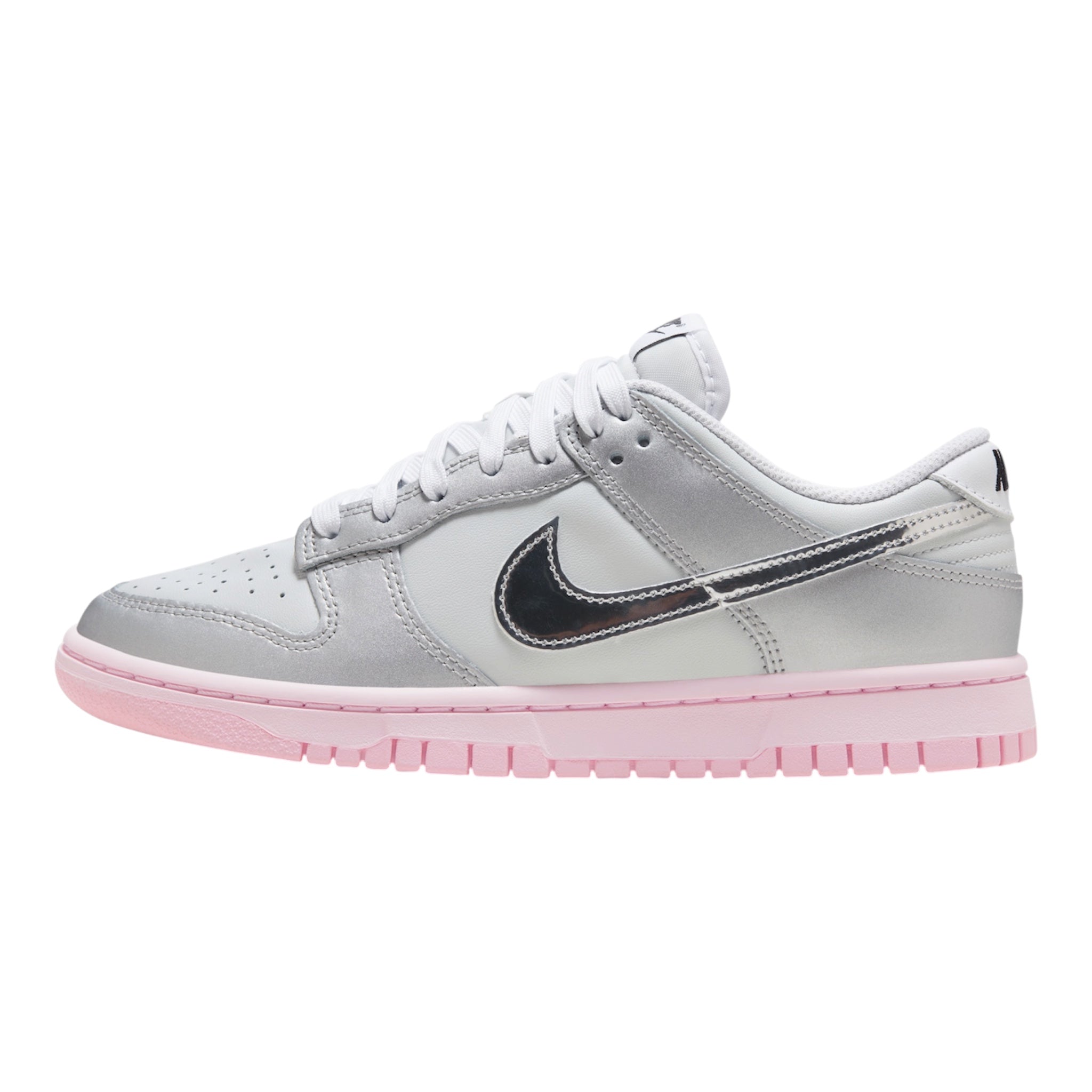 Nike dunk low metalict silver pink