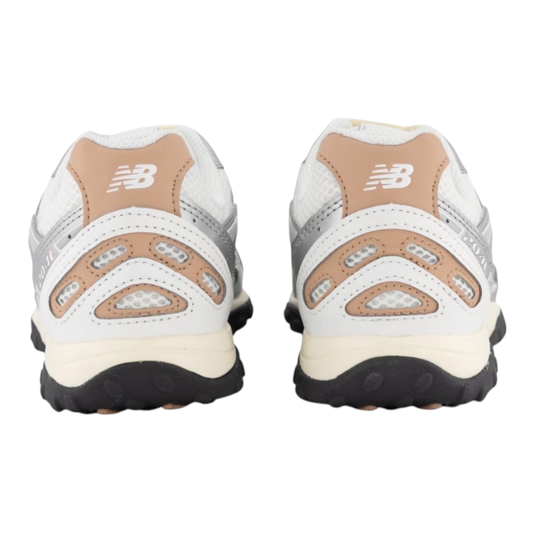New Balance 204L sneaker in the silver metallic and flat taupe colorway
