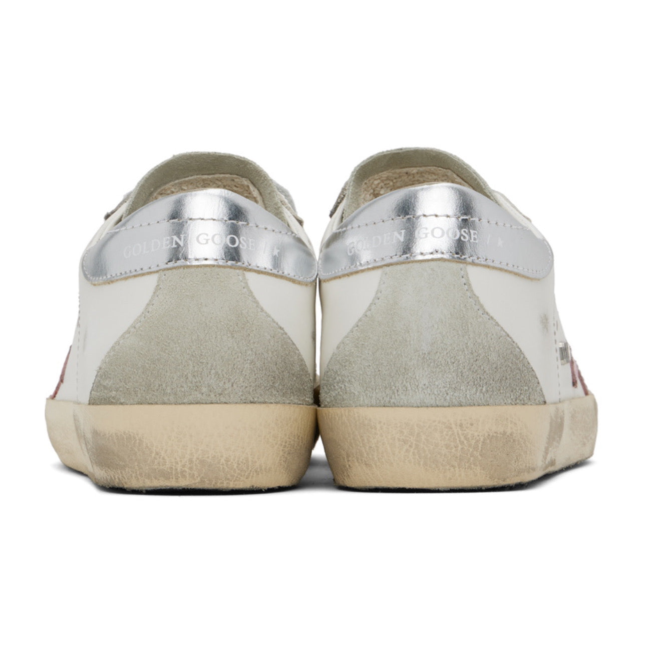 Golden Goose White & Gray Super-Star Classic Sneakers