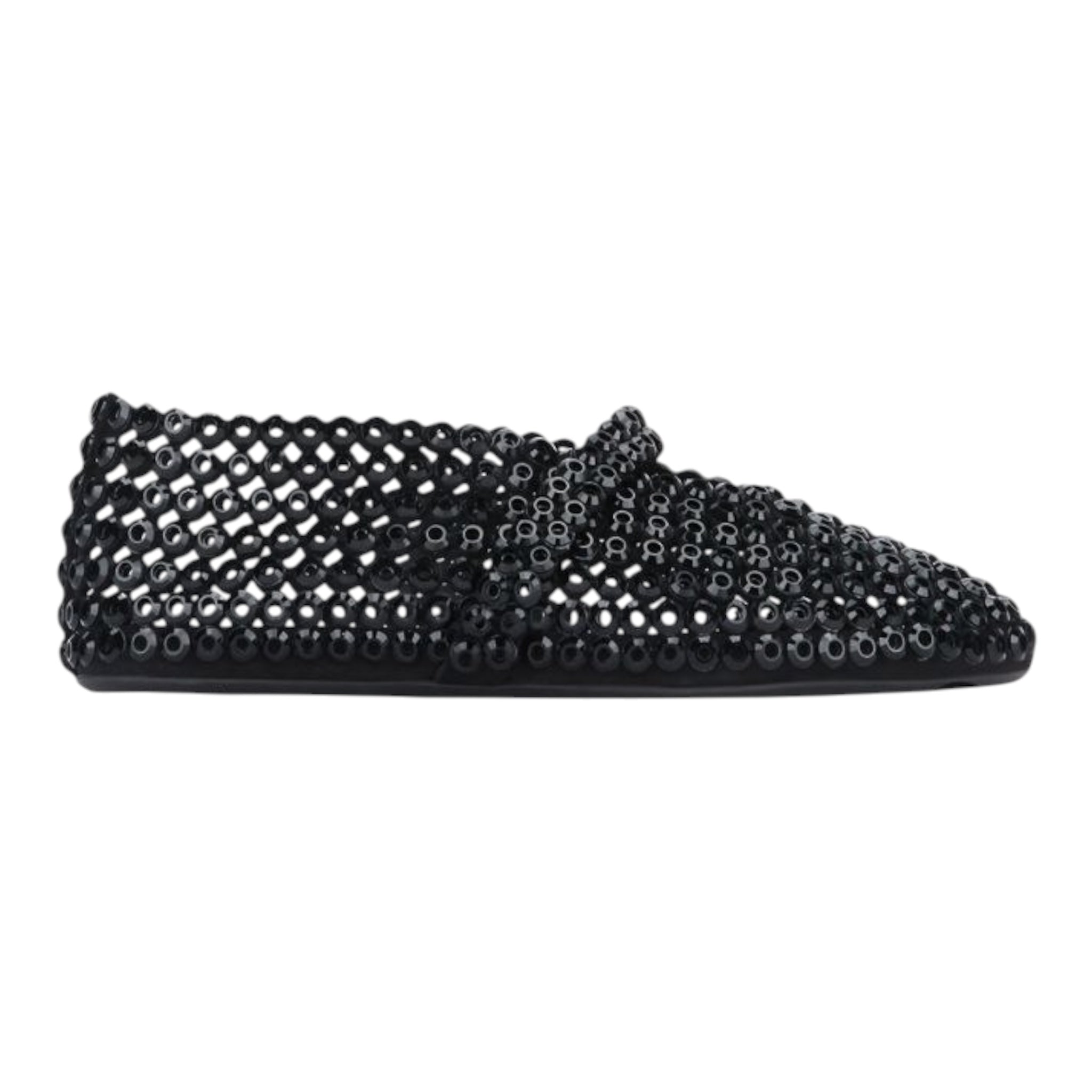 Alaïa Suede Glass-Embellished Ballet Black