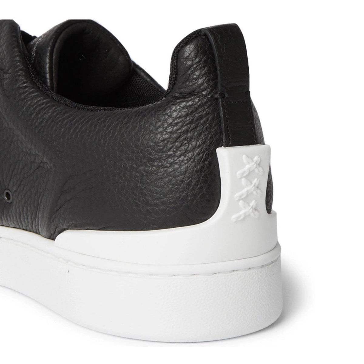 Zegna - Triple Stitch Full-Grain Leather and Suede Slip-On - 'Black'