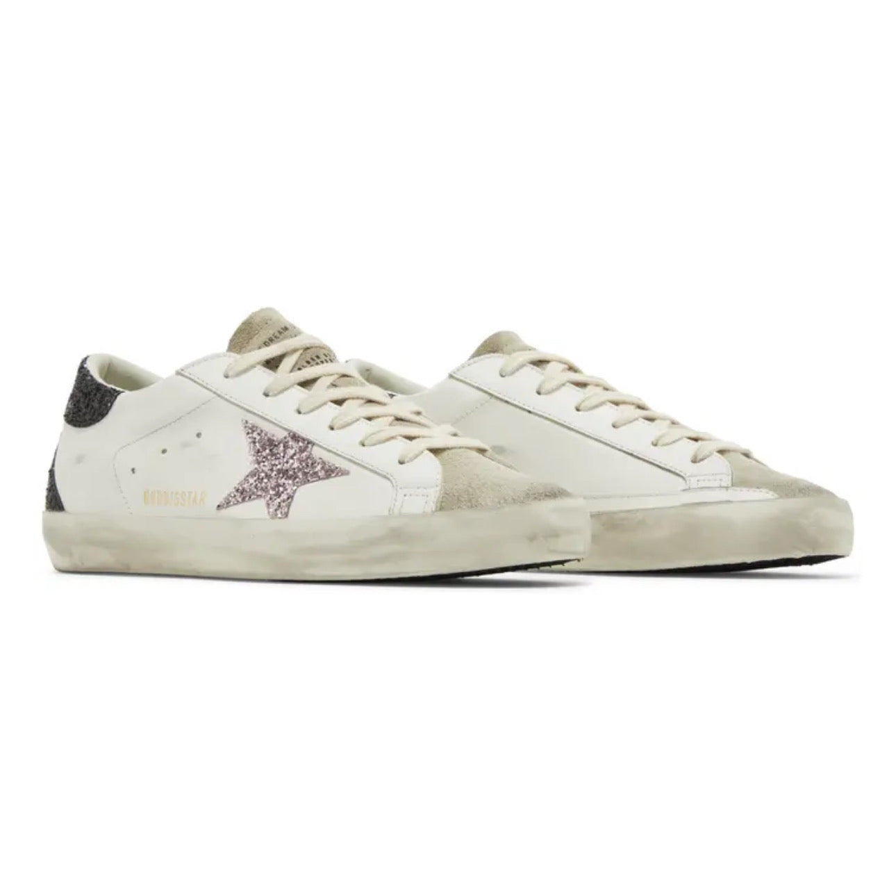 Golden Goose Super Star – White Black Cream Glitter
