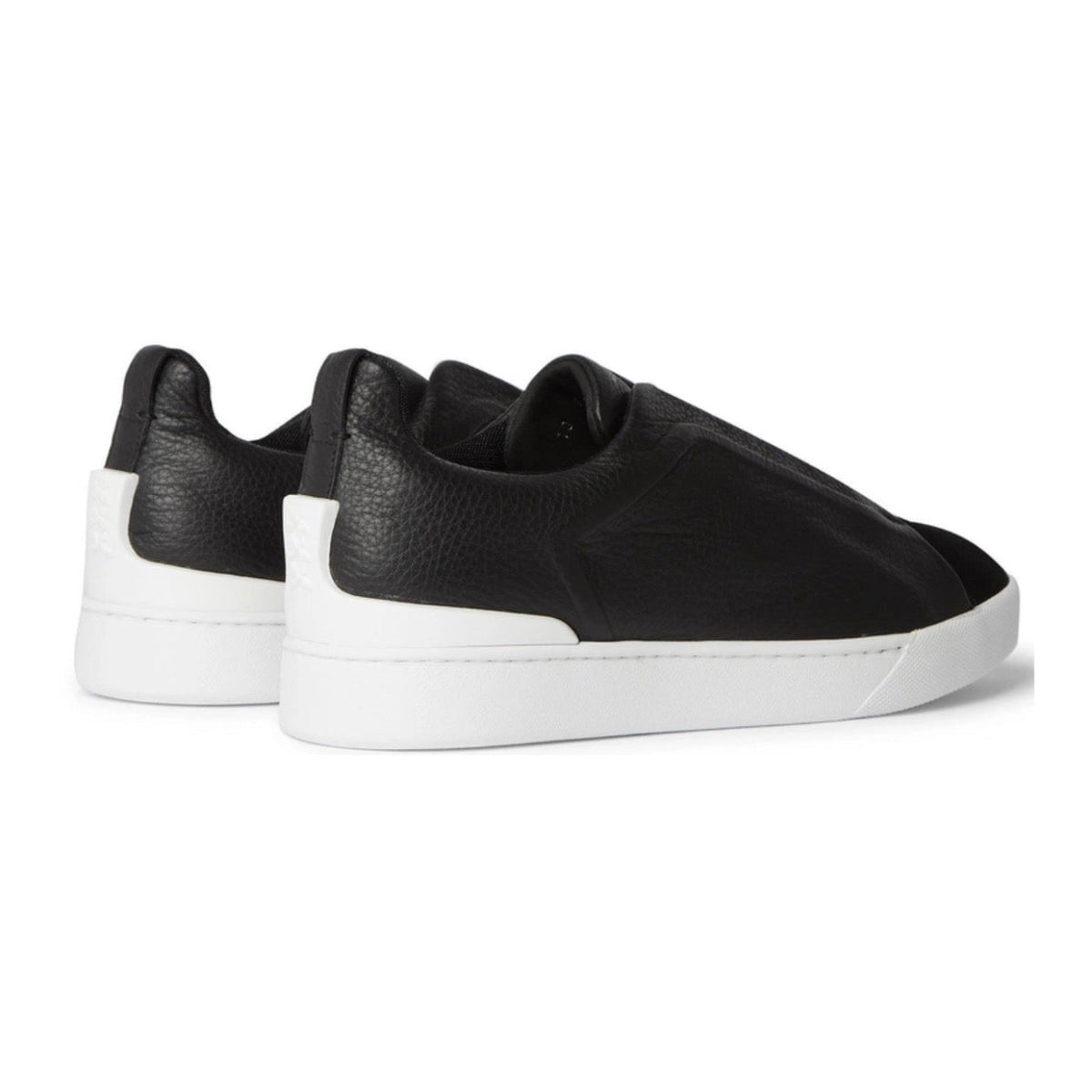 Zegna - Triple Stitch Full-Grain Leather and Suede Slip-On - 'Black'