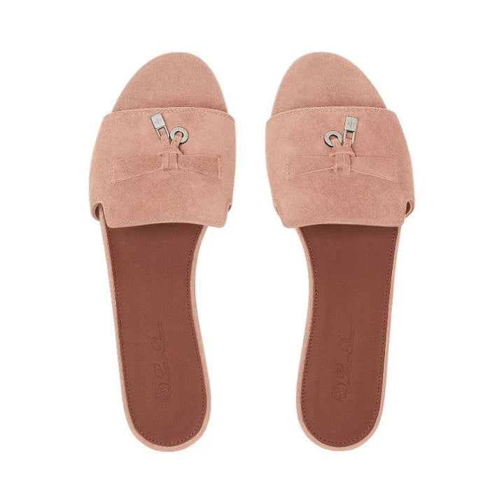Loro piana Summer Charms Sandal Suede Goatskin Precious Rose