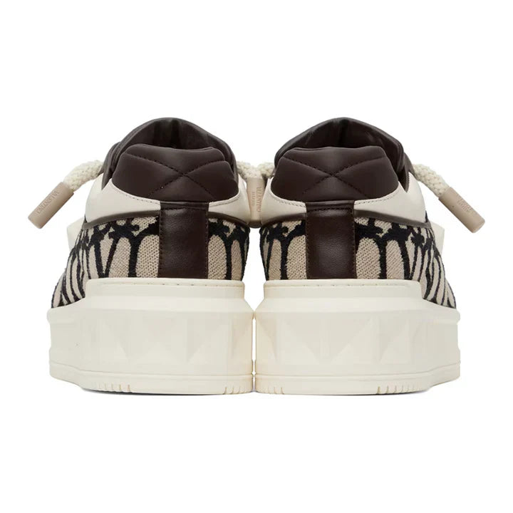 VALENTINO GARAVANI Off-White & Brown One Stud XL Sneakers
Regular price