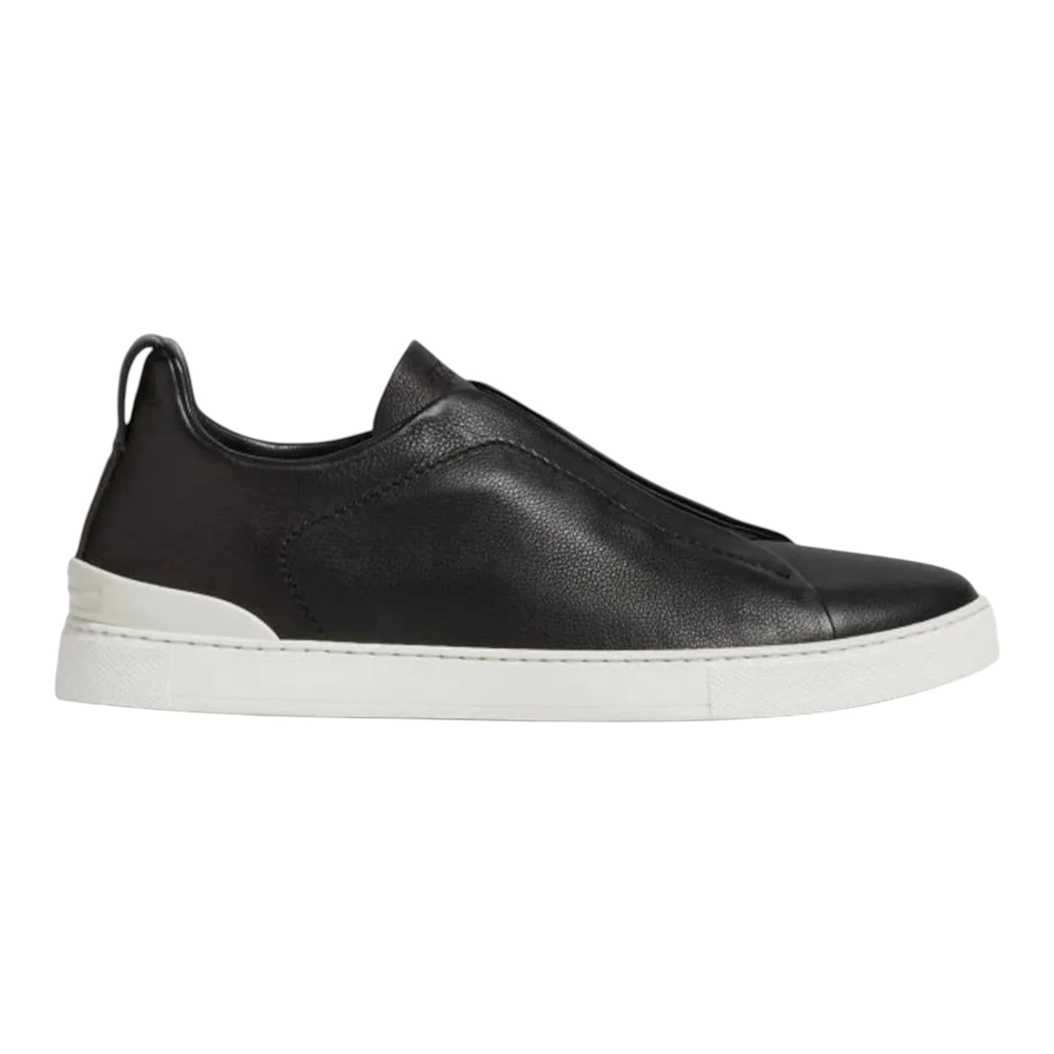 ZEGNA triple stitch leather sneakers