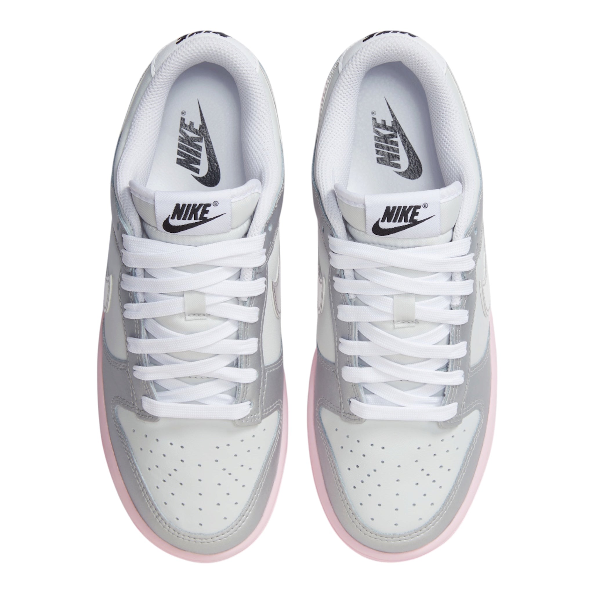 Nike dunk low metalict silver pink