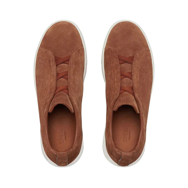ZEGNA TOBACCO SUEDE TRIPLE STITCH™ SNEAKERS