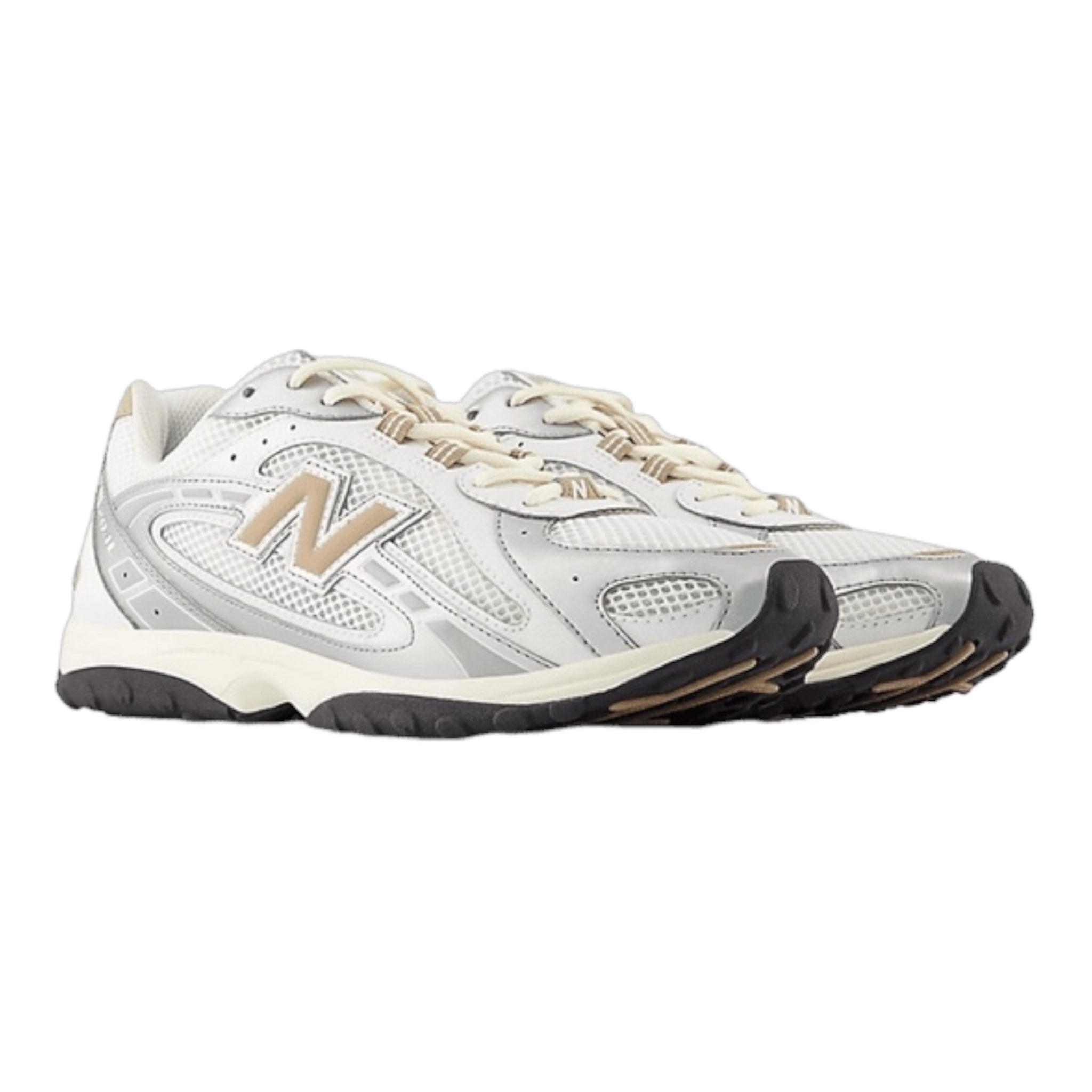 New Balance 204L sneaker in the silver metallic and flat taupe colorway