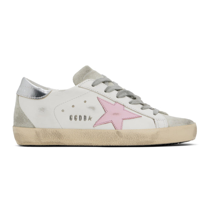 Golden Goose White & Gray Super-Star Classic Sneakers