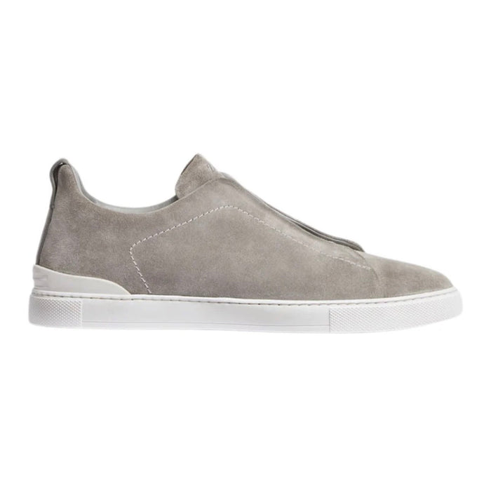 Zegna Grey Mélange Suede Triple Stitch™ Sneakers