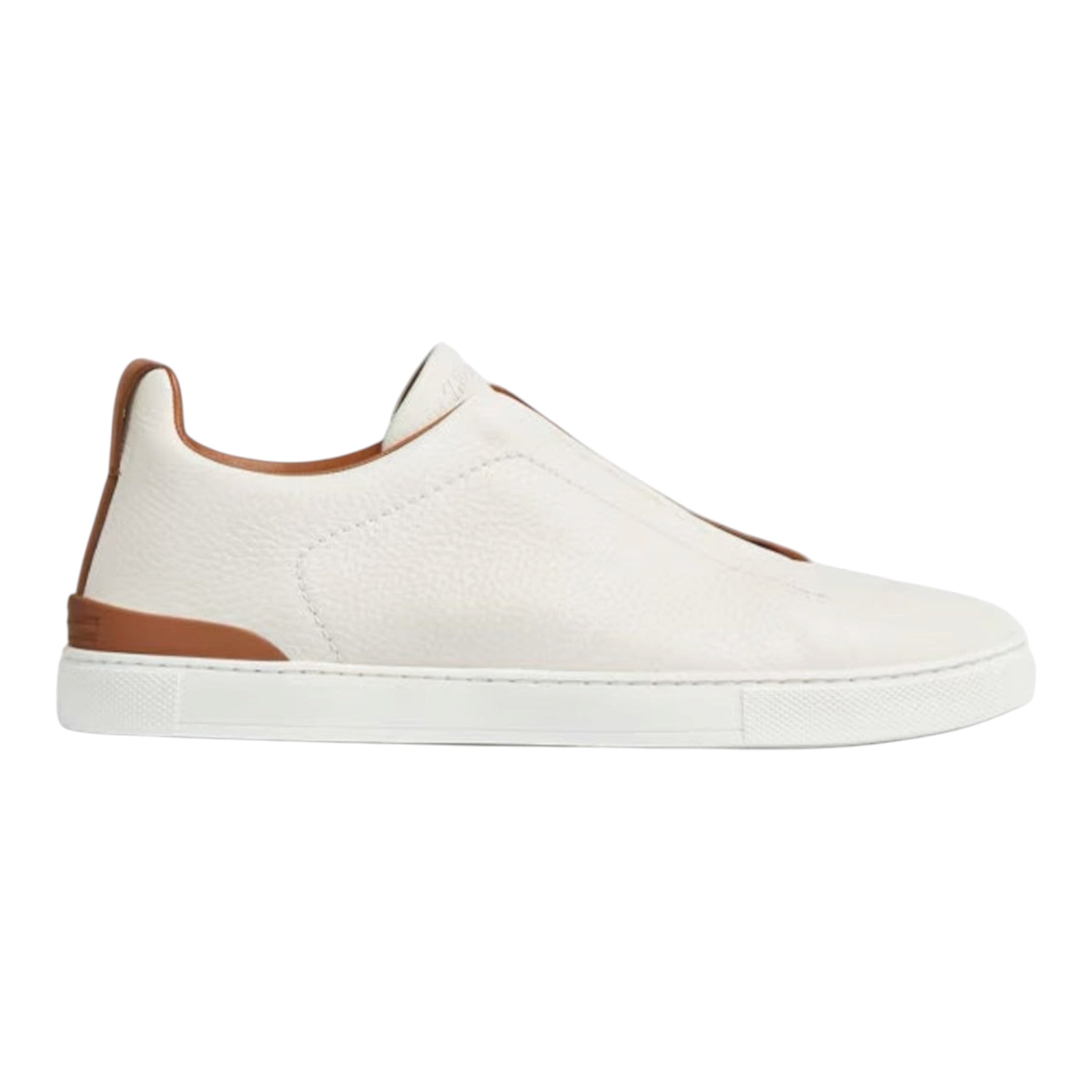ZEGNA triple stitch leather sneakers