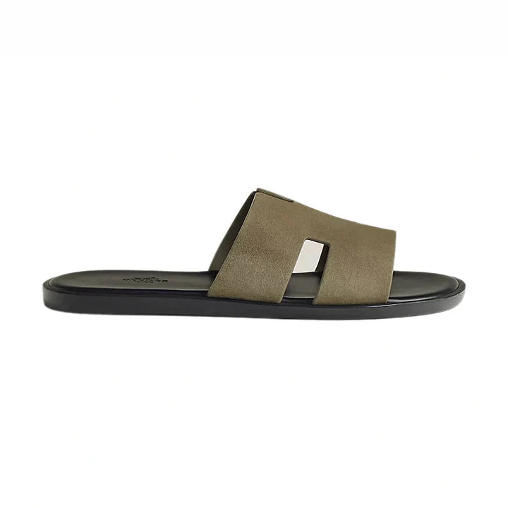 Hermes Haven Suede H Style Slip-On Olive