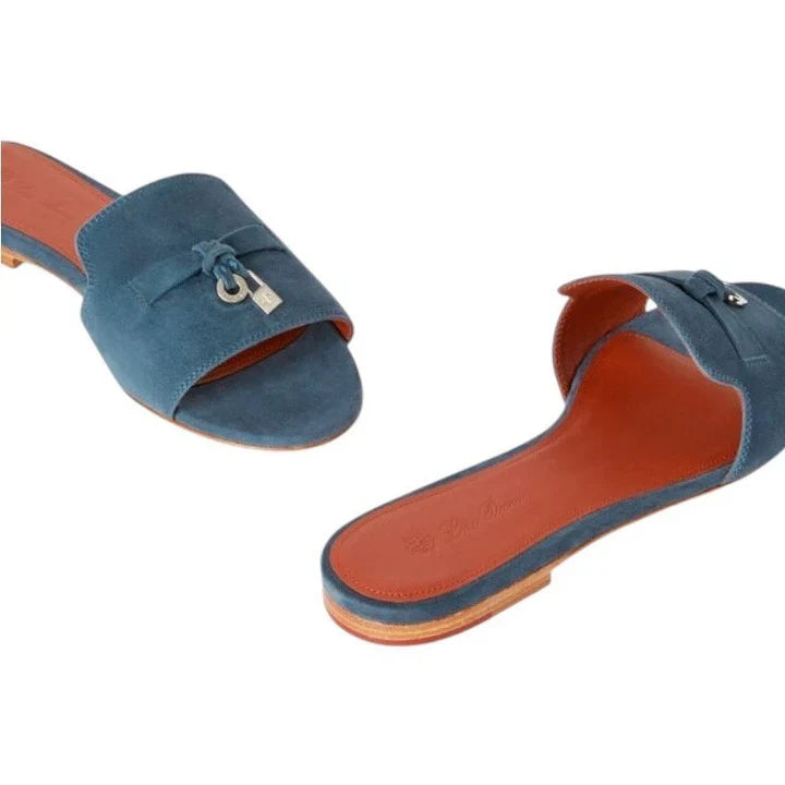 Loro piana Summer Charms Sandal Suede Goatskin Denim