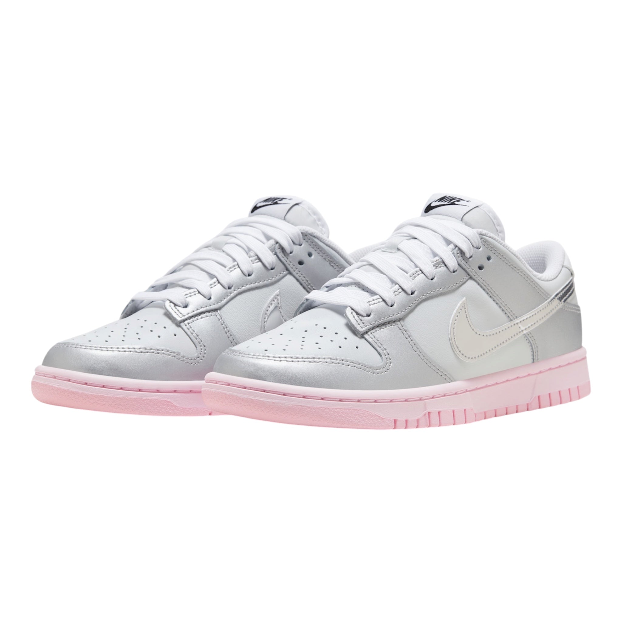 Nike dunk low metalict silver pink