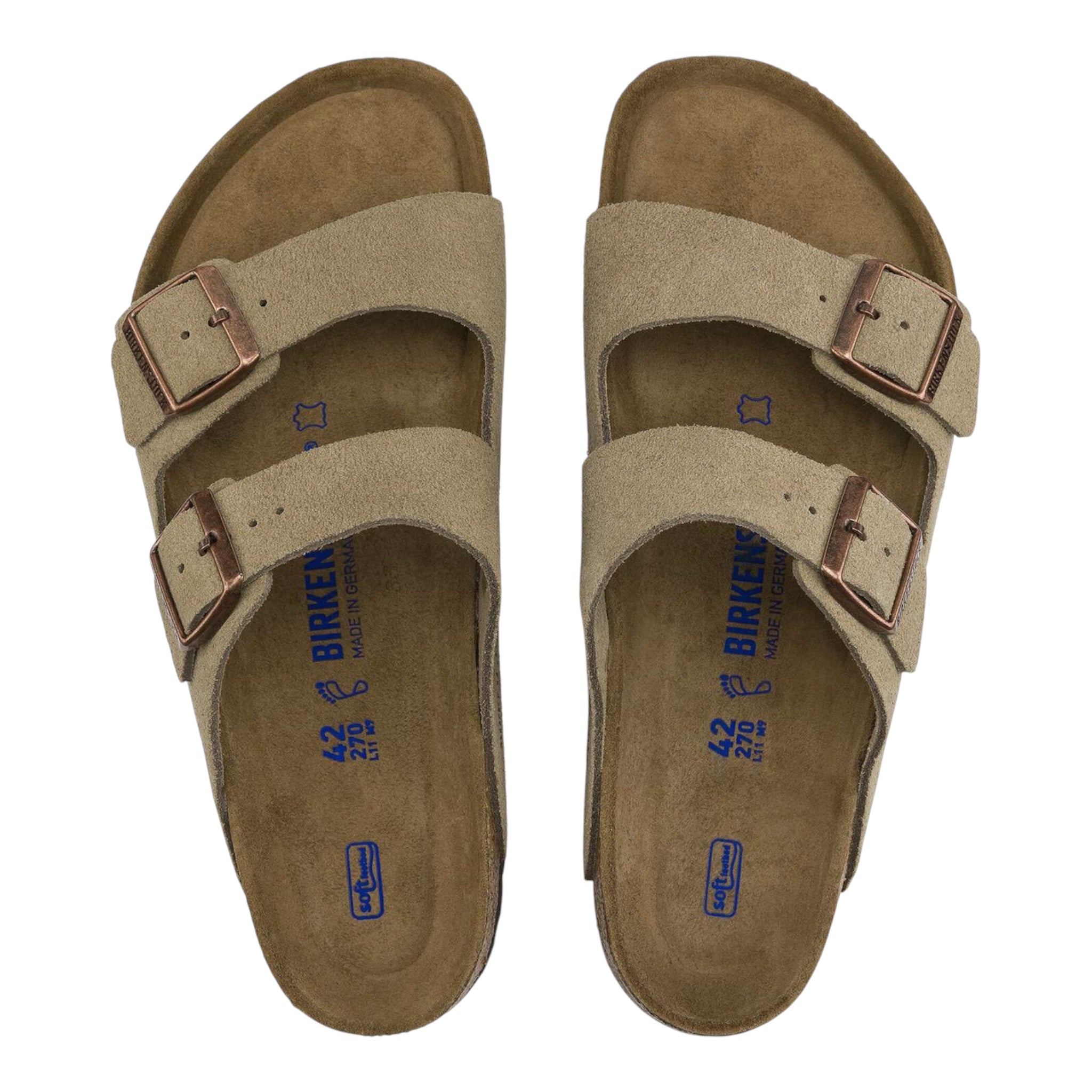 Arizona Soft Footbed Taupe Suede Leather