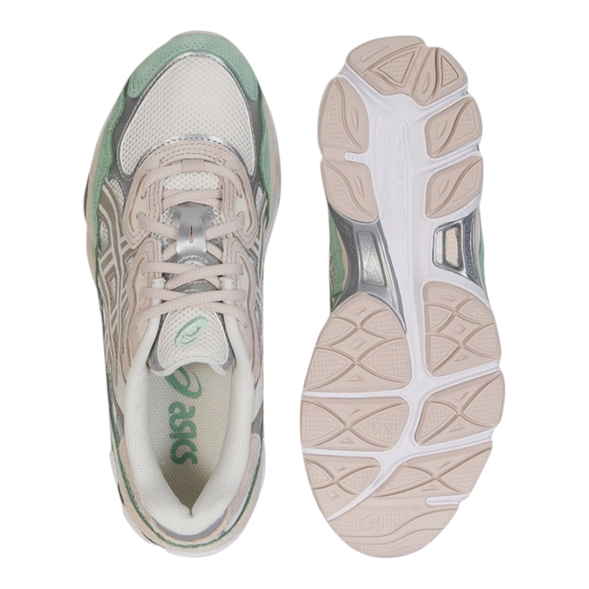 ASICS Gel-NYC sneaker in a beige and aquamarine colorway