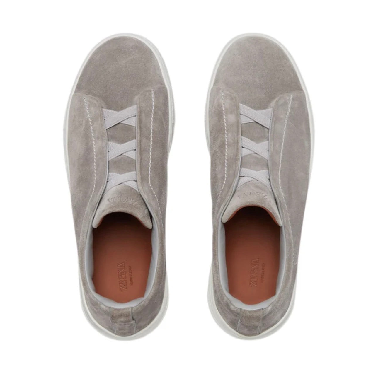 Zegna Grey Mélange Suede Triple Stitch™ Sneakers