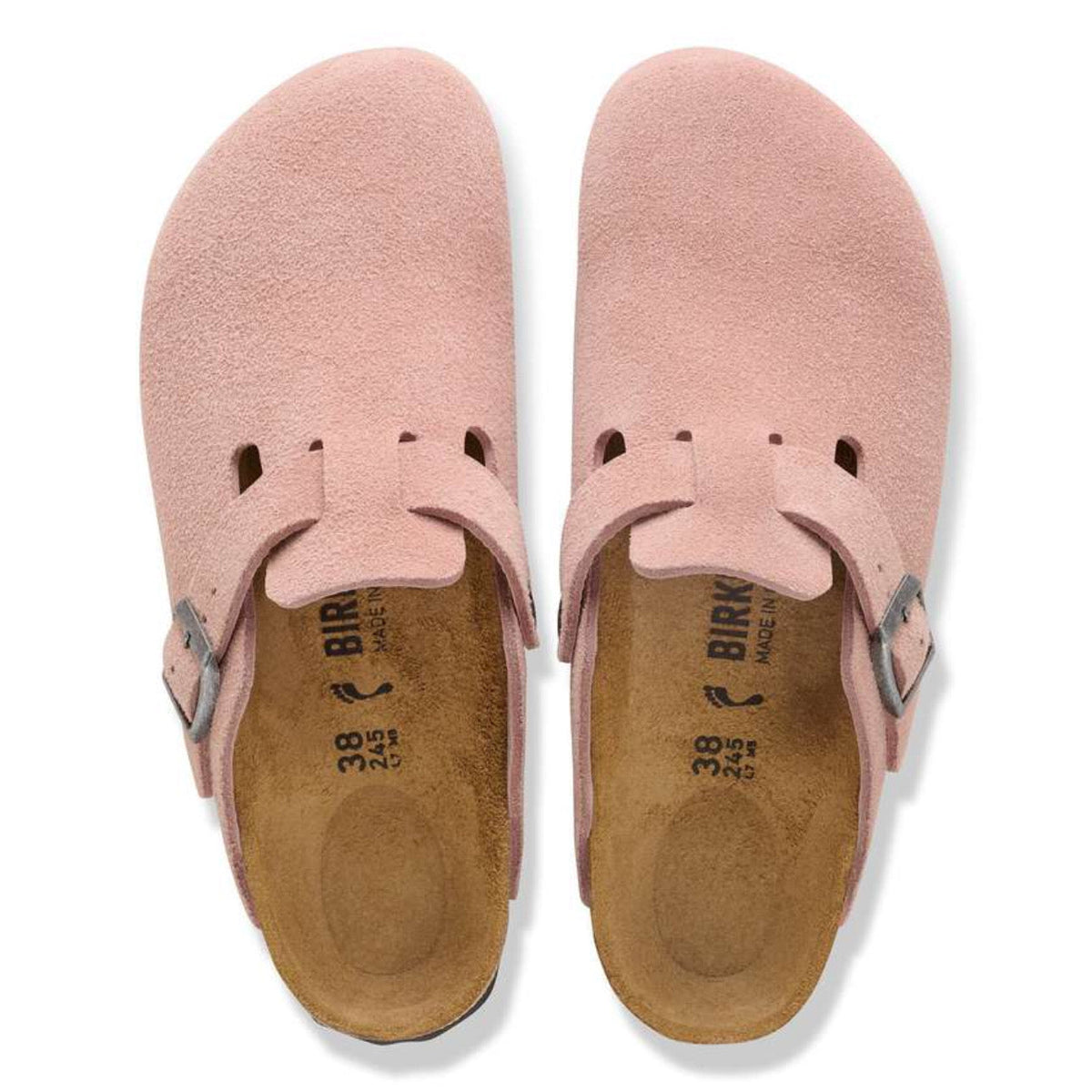 Birkenstock Boston Soft Footbed Suede Leather Antique Pink Clay