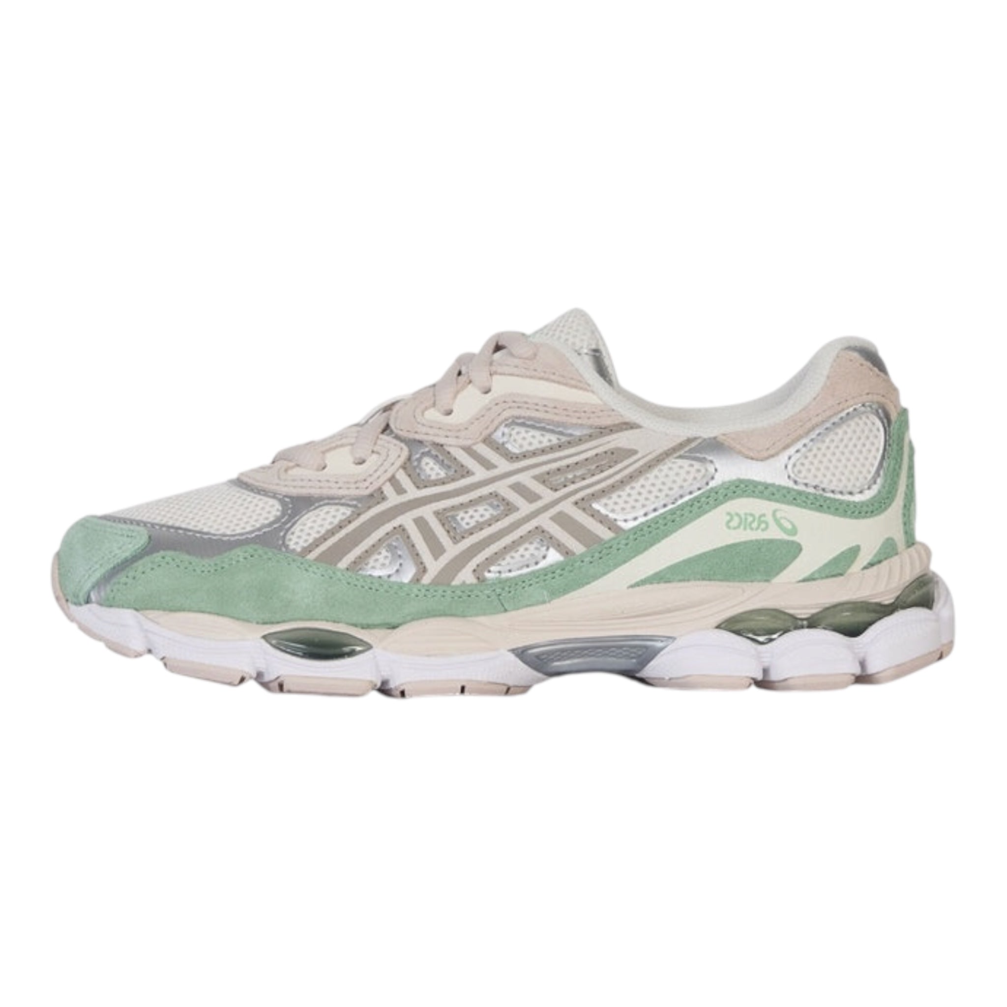 ASICS Gel-NYC sneaker in a beige and aquamarine colorway