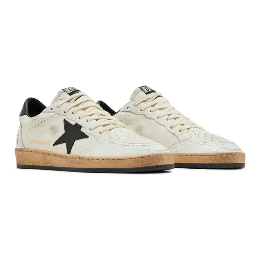 Golden Goose Men's Ball Star in white nappa with black star