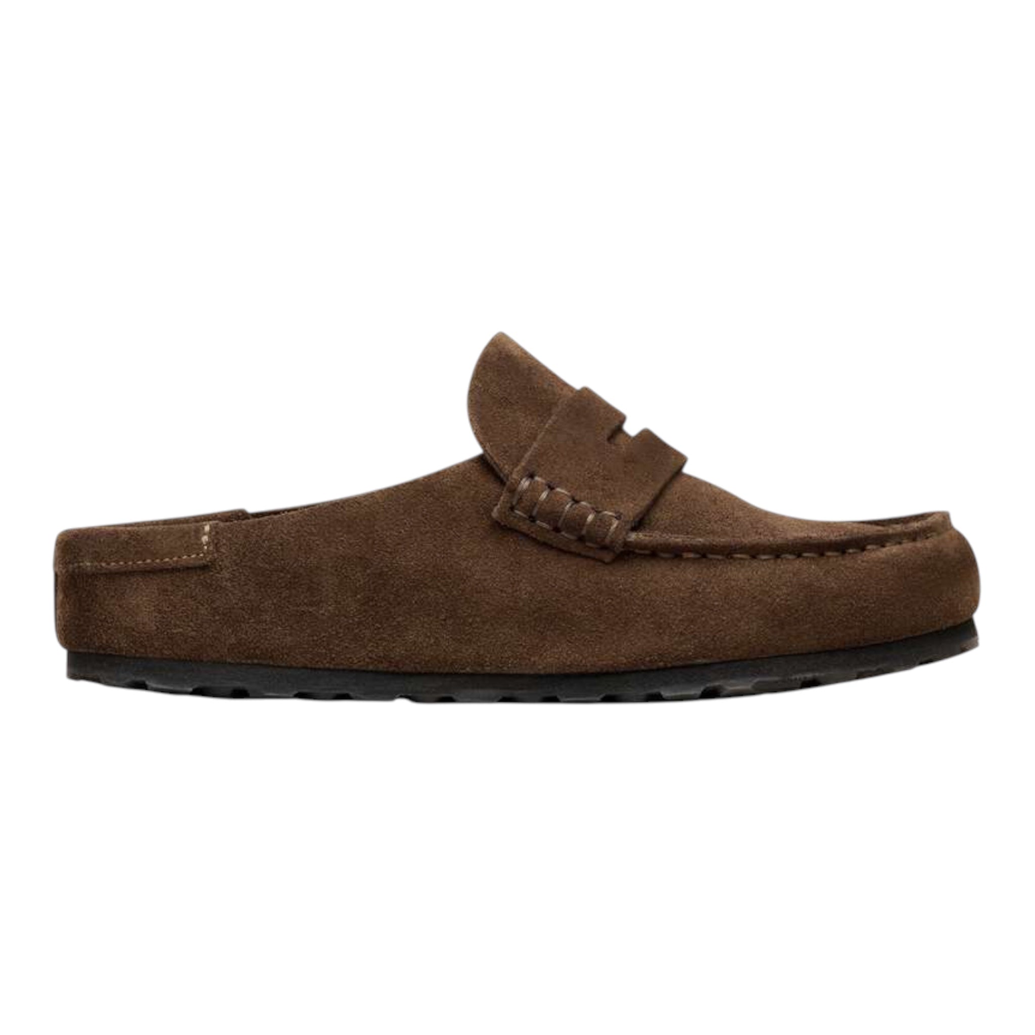 Birkenstock Naples Wrapped suede leather loafers in a brown color