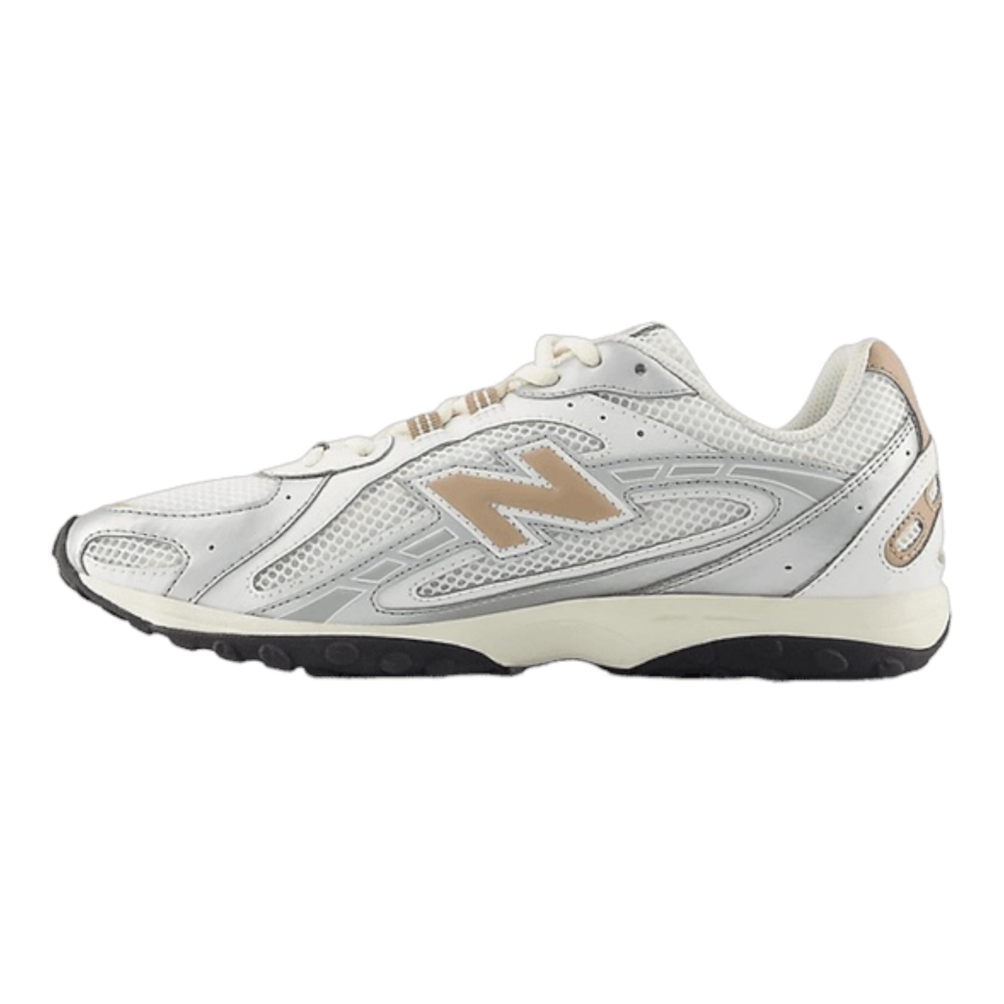 New Balance 204L sneaker in the silver metallic and flat taupe colorway