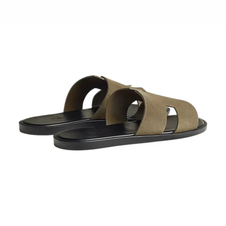 Hermes Haven Suede H Style Slip-On Olive