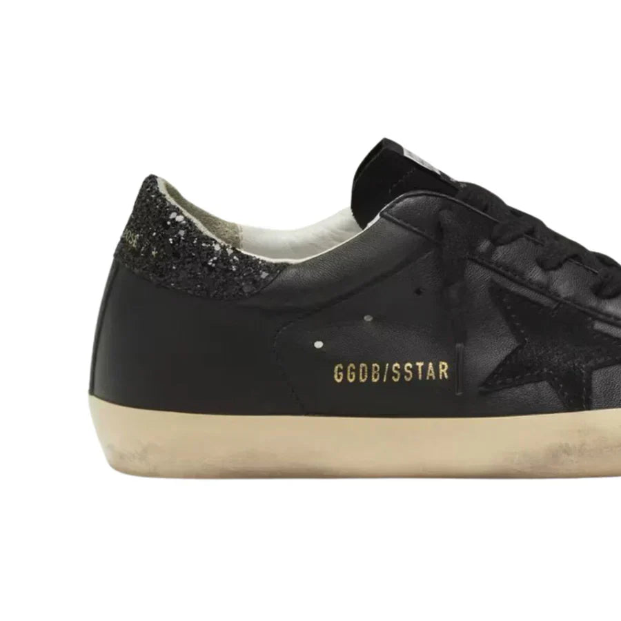 Golden Goose Superstar – Black Glitter Heel