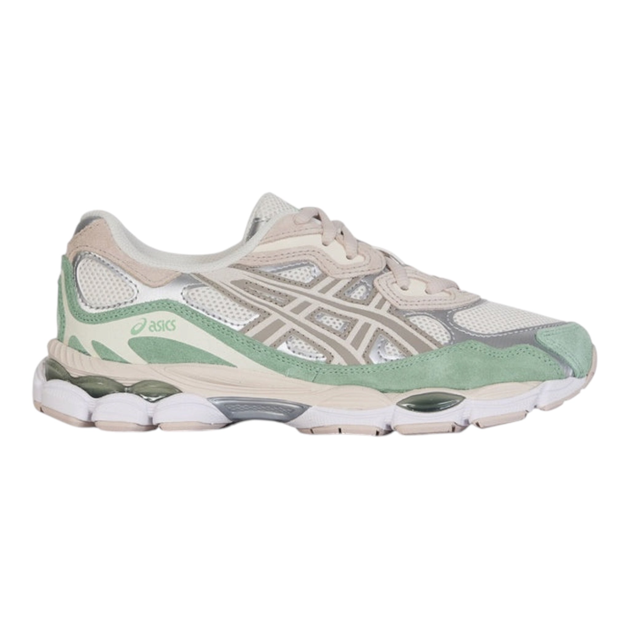 ASICS Gel-NYC sneaker in a beige and aquamarine colorway