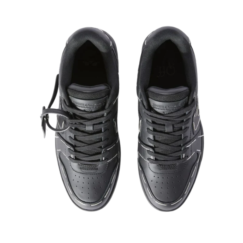 OFF-WHITE Out Of Office OOO low Tops Sartorial Stitching Black Black