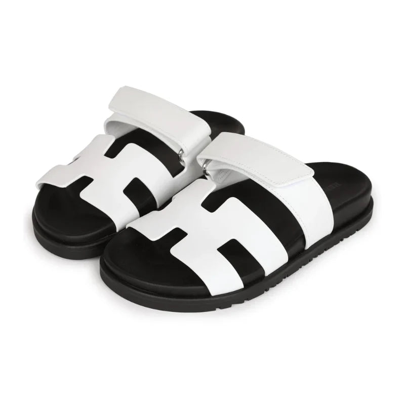 Hermes Chypre Sandals – White Palladium Hardware