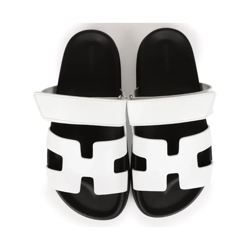 Hermes Chypre Sandals – White Palladium Hardware